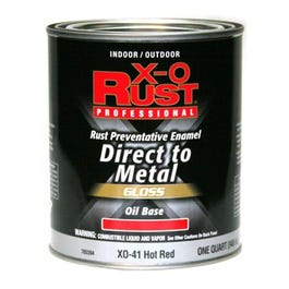 Premium Ant-Rust Oil-Base Enamel, Hot Red Gloss, 1-Qt.
