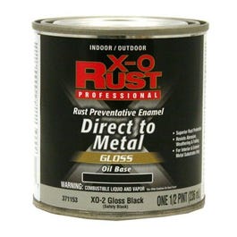 Premium Ant-Rust Oil-Base Enamel, Black Gloss, 1/2-Pt.