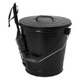 Ash Can With Shovel, Black Steel, 14.5 x 12.5-In.