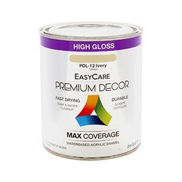 Premium Decor Ivory Gloss Enamel Paint, Qt.