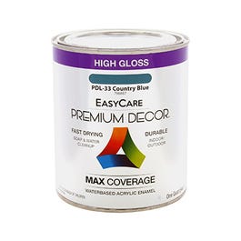 Premium Decor Country Blue Gloss Enamel Paint, Qt.