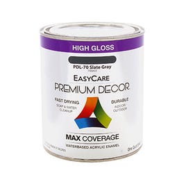 Premium Decor Slate Gray Gloss Enamel Paint, Qt.