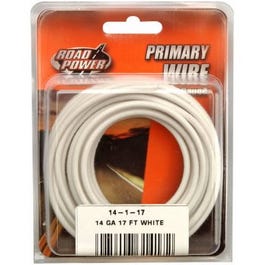 Primary Wire, White, 14-Ga., 17-Ft.