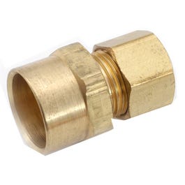 Pipe Fitting, Adapter, Lead-Free Brass, 3/8 Compression x 5/8-In. Copper x Copper