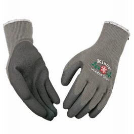 Cold-Weather Work Gloves, Latex-Coated Blue Knit, Women's Small