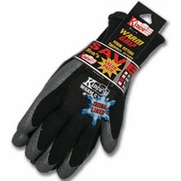 Knit Glove, Latex Coated, Cold Weather,  3-Pr., Men's Large,