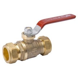 Pipe Fitting, Compression Ball Valve, Lead Free, Compression x Compression, 1-In.