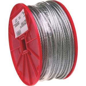 Campbell 3/32" 7 x 7 Cable, Galvanized Wire, 500 Feet per Reel