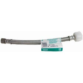 9-In. Toilet Connector, Braided Stainless Steel, 3/8 Compression x 7/8-In. Female Ballcock Thread