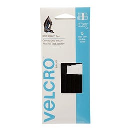 ONE-WRAP Strip with Tab, Black, 8 x 1/2-In., 5-Ct.