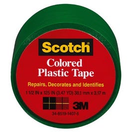 Plastic Tape, Green, 1-1/2 x 125-In.