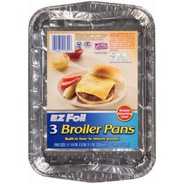 EZ Foil Broiler Pan, Grease Absorbing, 11-1/4 x  8 x 1-In., 3-Pk.