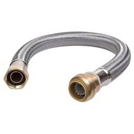 18-In. Stainless Steel Braided Water Heater Connector, Lead-Free, 1/2 x 3/4 FIP