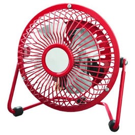 High-Velocity Personal Fan, Red, 4-In.