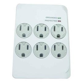 Outlet Surge Tap,1200 Joules, 6-Outlet, White Plastic