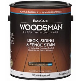 Acrylic Deck, Siding & Fence Stain, Semi-Transparent, Redwood, 1-Gallon