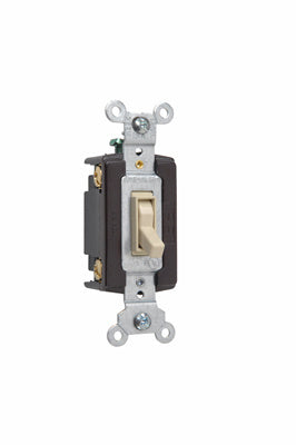 Pass & Seymour Trademaster® Grounding Toggle Switch, 15A/120V Ivory