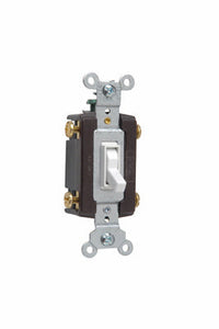 Pass & Seymour Trademaster® Grounding Toggle Switch, 15A/120V White