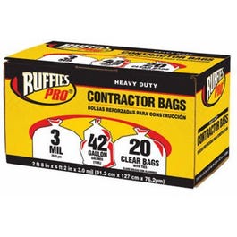 Contractor Bags, Clear, 42-Gal., 20-Pk.