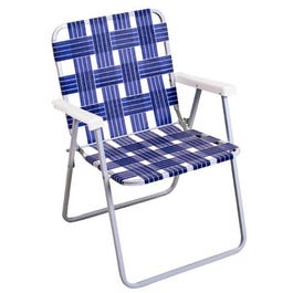 Folding Chair, Aluminum/Steel Frame, Blue Webbing