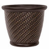 Planter, Plastic, Bronze Shaded Wicker, 18-In.