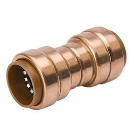 Coupling With Stop, Push Fit, 1/2 x 1/2-In. Copper