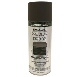 Premium Decor Spray Paint, Camouflage Flat Dark Brown, 12-oz.