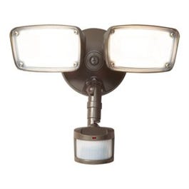 LED Security Light, 180 Degree Motion-Activated, Twin-Head, Bronze Aluminum, 150-Watt