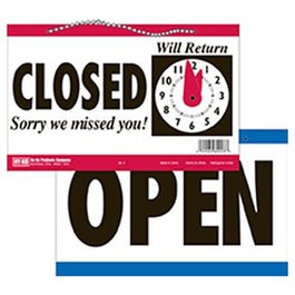 "Open/Closed" Clock, 5-3/4 x 11-1/4-In.