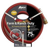 Garden Hose, Farm & Ranch Duty, 450 PSI, Dark Red, 3/4-In. x 75-Ft.