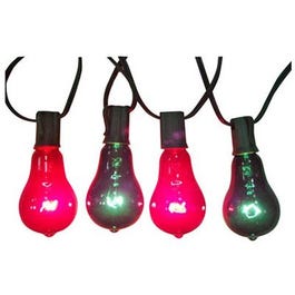 Christmas Lights Replacement Bulb, Edison Style, Red & Green, 7-Watt, 2-Pk.
