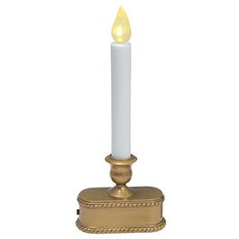 Christmas LED Lighted Candle, Battery-Operated, Gold, 9-In.