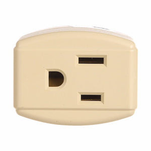 Eaton Cooper Wiring Three Outlet Cube Tap 15A, 125V Ivory