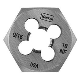 Hexagon Fractional Die, National Fine Thread, 9/16-In. x 18