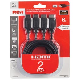 HDMI Audio/Video Cables, 6-Ft. 2-Pk.