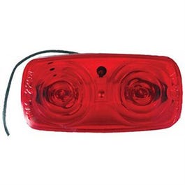 LED Marker Light, Red Bulls Eye With White Base, 4 x 2-In.
