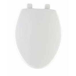 Elongated Plastic Toilet Seat, Whisper-Close(TM) Hinge, STA-TITE(TM), White