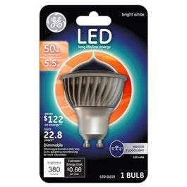 LED Flood Light Bulb, Indoor, Bright White, White Bulb, 385 Lumens, 5.5-Watts