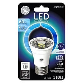 LED Flood Light Bulb, Indoor, Bright White, Clear Bulb, 385 Lumens, 5.5-Watts
