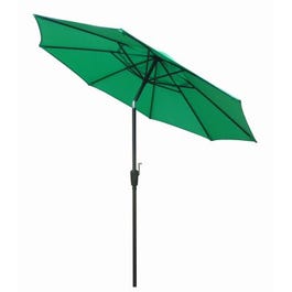 Patio Market Umbrella, Steel Frame, Green Polyester, 9-Ft.
