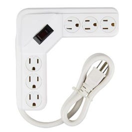 Power Strip, 6-Outlet, White