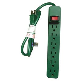 6-Outlet Power Strip, Green