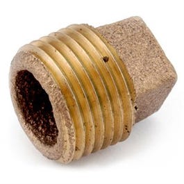 Pipe Fitting, Rough Brass Plug, 1-In.