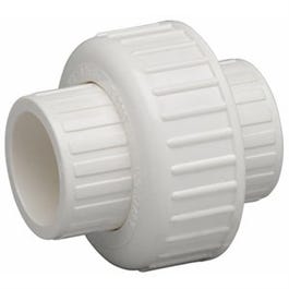 PVC Pipe Fitting, Solvent Weld Slip Union, Schedule 40, 2-In., Slip x Slip