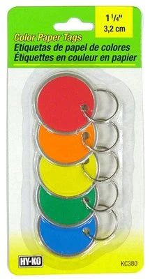 Hy-Ko Products Color Paper Tags with Key Ring