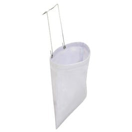 Clothespin Bag With Metal Hanger, White