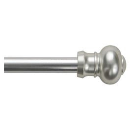 Ashby Cafe Curtain Rod, Silver Satin, 48 to 84-In.