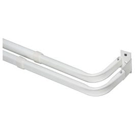 Double Curtain Rod, White, 48 to 86-In.