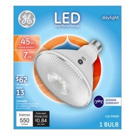 LED Flood Light Bulb, Daylight, Clear, 550 Lumens, 7-Watts