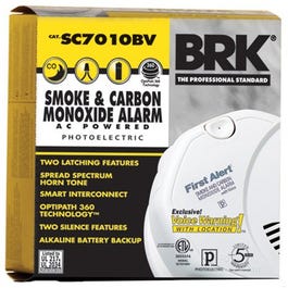 Photoelectric Smoke & CO Alarm, Hardwired w/Battery Backup